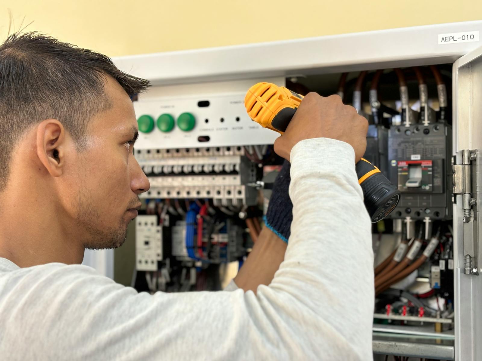 Electricians at work